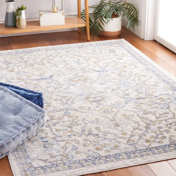 Safavieh Palma Traditional Area Rug in Polypropylene Blend for Living and Dining Rooms Beige / L. Blue 6'-7" x 9'-2" PAM336A-6