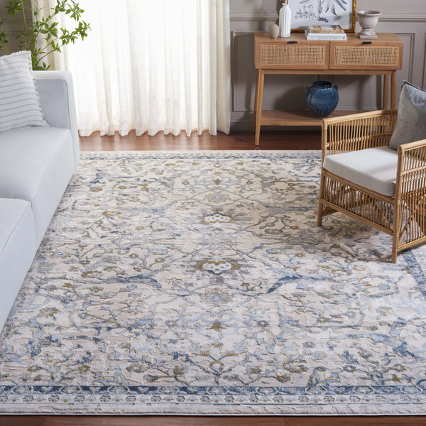 Safavieh Palma Elegant Square Area Rug – Luxurious Softness, Timeless Design, Perfect For Modern Interiors Beige ,Light Blue 75% Polypropylene 25% Polyester Pam336a-3r