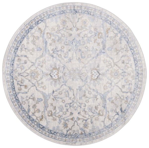Safavieh Palma Traditional Area Rug in Polypropylene Blend for Living and Dining Rooms Beige / L. Blue 8'-0" x 8'-0" - A PAM336A-8R