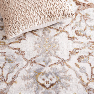 Safavieh Palma Elegant Square Area Rug – Luxurious Softness, Timeless Design, Perfect For Modern Interiors Beige ,Brown 75% Polypropylene 25% Polyester Pam336b-5r