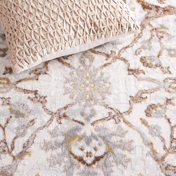 Safavieh Palma Elegant Square Area Rug – Luxurious Softness, Timeless Design, Perfect For Modern Interiors Beige ,Brown 75% Polypropylene 25% Polyester Pam336b-5r