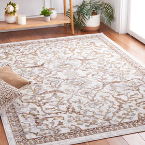 Safavieh Palma Elegant Square Area Rug – Luxurious Softness, Timeless Design, Perfect For Modern Interiors Beige ,Brown 75% Polypropylene 25% Polyester Pam336b-5r