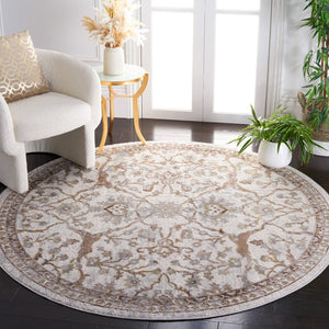 Safavieh Palma Elegant Square Area Rug – Luxurious Softness, Timeless Design, Perfect For Modern Interiors Beige ,Brown 75% Polypropylene 25% Polyester Pam336b-5r