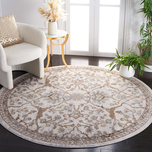 Safavieh Palma Elegant Square Area Rug – Luxurious Softness, Timeless Design, Perfect For Modern Interiors Beige ,Brown 75% Polypropylene 25% Polyester Pam336b-5r