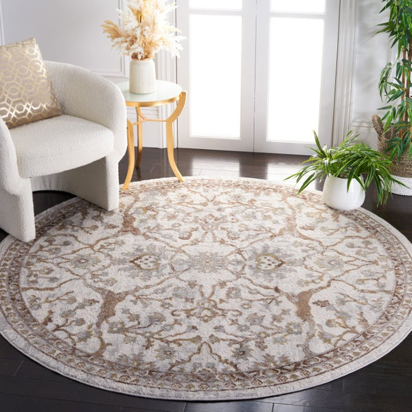 Safavieh Palma Traditional Area Rug in Polypropylene Blend for Living and Dining Rooms Beige / Brown 8'-0" x 8'-0" PAM336B-8R