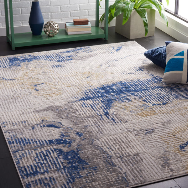 Safavieh Palma 350 Power Loomed  Rug Beige / Blue PAM350A-2