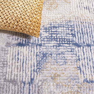 Safavieh Palma Abstract Geometric Accent Rug Turkish Polypropylene Blend for Modern Interiors Beige / Light Blue PAM350B-2