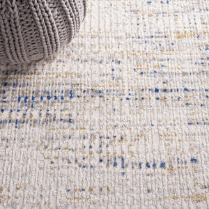 Safavieh Palma Geometric Area Rug Power Loomed Polypropylene Low Pile Bedroom Accent Beige / Blue 3'-0" x 5'-0" PAM356A-3