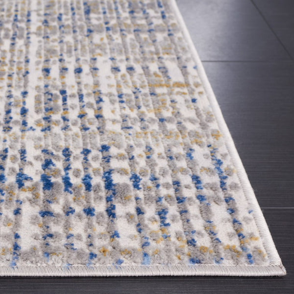 Safavieh Palma Geometric Area Rug Power Loomed Polypropylene Low Pile Bedroom Accent Beige / Blue 3'-0" x 5'-0" PAM356A-3