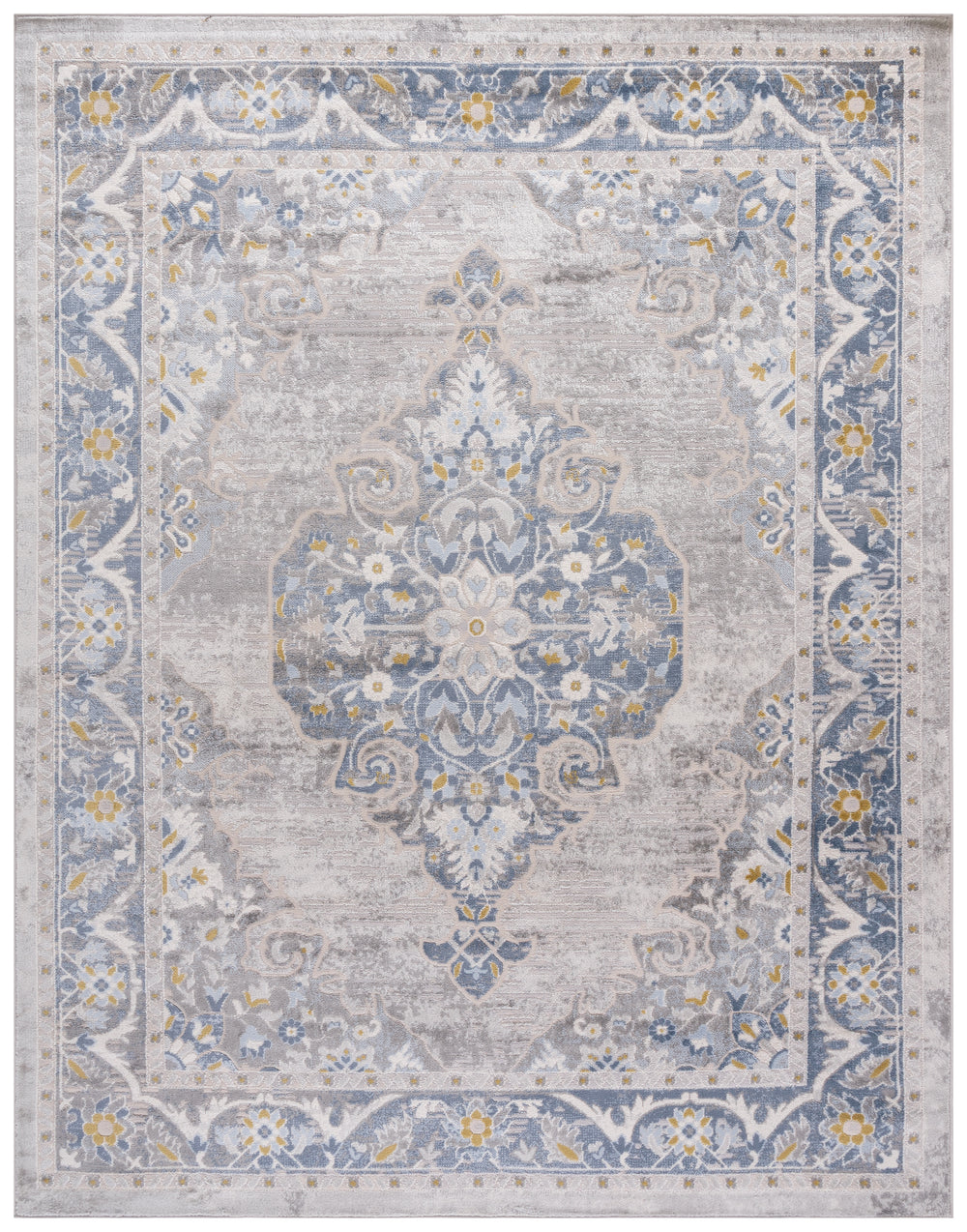 Safavieh Palma Exquisite Runner Area Rug - Timeless Elegance & Abstract Design For Modern Interiors Grey ,Blue 75% Polypropylene 25% Polyester Pam360f-2