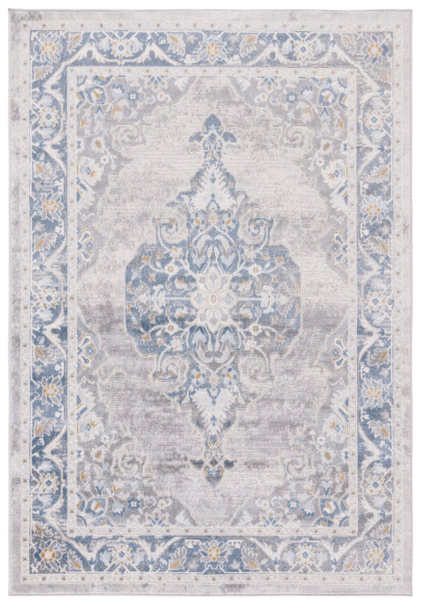 Safavieh Palma Elegant Runner Rug With Timeless Motifs, Turkish Craftsmanship For Sophisticated Home Décor Grey ,Blue 75% Polypropylene 25% Polyester Pam362f-2