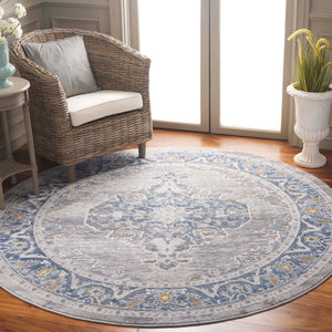 Safavieh Palma Elegant Runner Rug With Timeless Motifs, Turkish Craftsmanship For Sophisticated Home Décor Grey ,Blue 75% Polypropylene 25% Polyester Pam362f-2