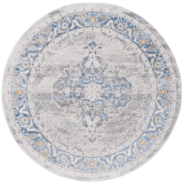 Safavieh Palma Elegant Runner Rug With Timeless Motifs, Turkish Craftsmanship For Sophisticated Home Décor Grey ,Blue 75% Polypropylene 25% Polyester Pam362f-2