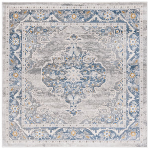 Safavieh Palma Elegant Runner Rug With Timeless Motifs, Turkish Craftsmanship For Sophisticated Home Décor Grey ,Blue 75% Polypropylene 25% Polyester Pam362f-2