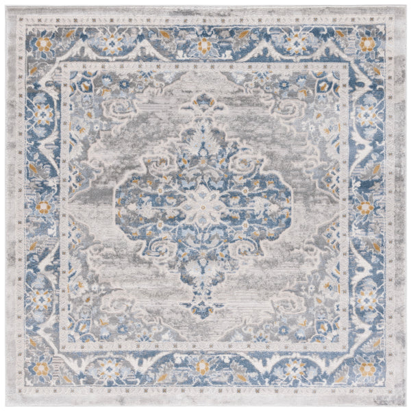 Safavieh Palma Elegant Runner Rug With Timeless Motifs, Turkish Craftsmanship For Sophisticated Home Décor Grey ,Blue 75% Polypropylene 25% Polyester Pam362f-2