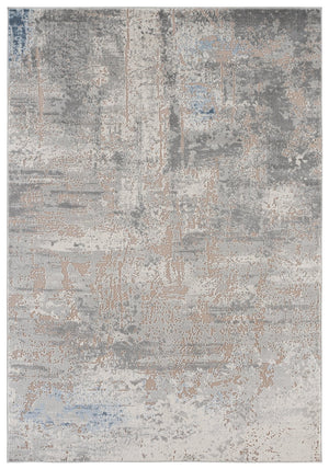 Safavieh Palma Contemporary Grey And Teal Area Rug — Low-Profile, Power-Loomed Durability For Modern Homes 5'-3" x 7'-6" PAM364G-5
