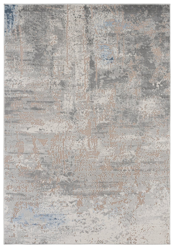 Safavieh Palma Contemporary Grey And Teal Area Rug — Low-Profile, Power-Loomed Durability For Modern Homes 5'-3" x 7'-6" PAM364G-5