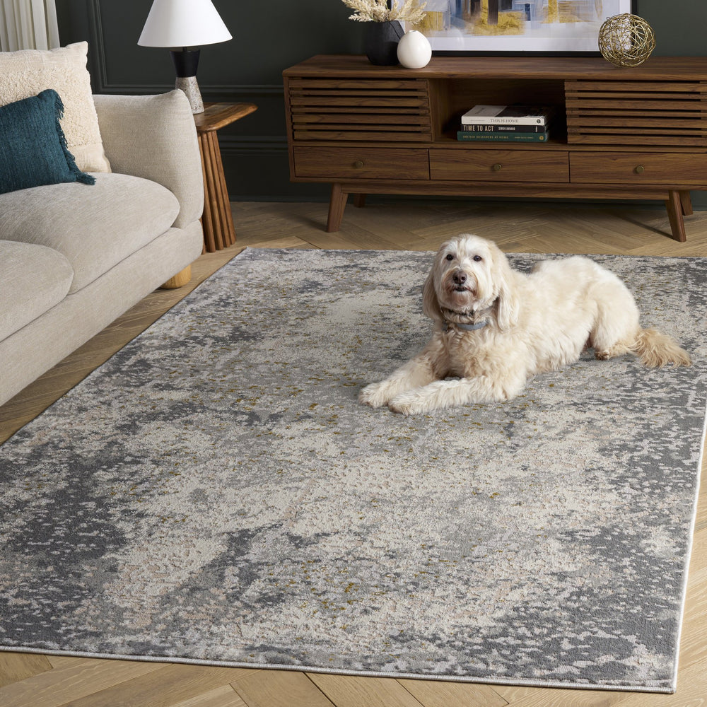 Safavieh Palma Contemporary Grey Area Rug 8X10 Low-Profile 3/8" Pile Power-Loomed Turkey Durable, Soft Feel 8'-0" x 10'-0" PAM366F-8