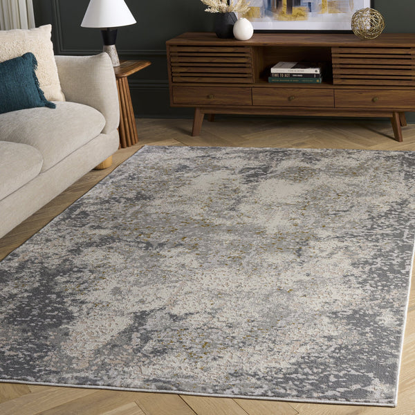 Safavieh Palma Round Grey Area Rug — Modern Low-Pile, Durable Power-Loomed Poly Blend For Easy Care And Style 6'-7" x 6'-7" PAM366F-7R