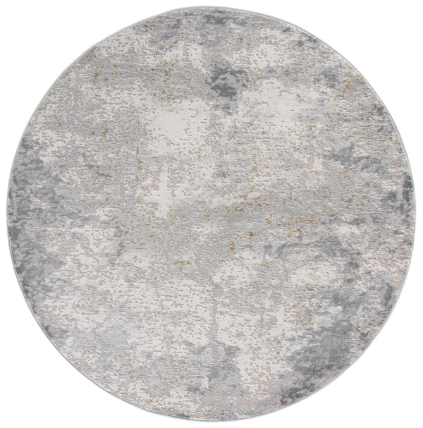 Safavieh Palma Round Grey Area Rug — Modern Low-Pile, Durable Power-Loomed Poly Blend For Easy Care And Style 6'-7" x 6'-7" PAM366F-7R