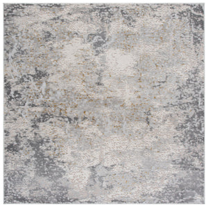 Safavieh Palma Round Grey Area Rug — Modern Low-Pile, Durable Power-Loomed Poly Blend For Easy Care And Style 6'-7" x 6'-7" PAM366F-7R