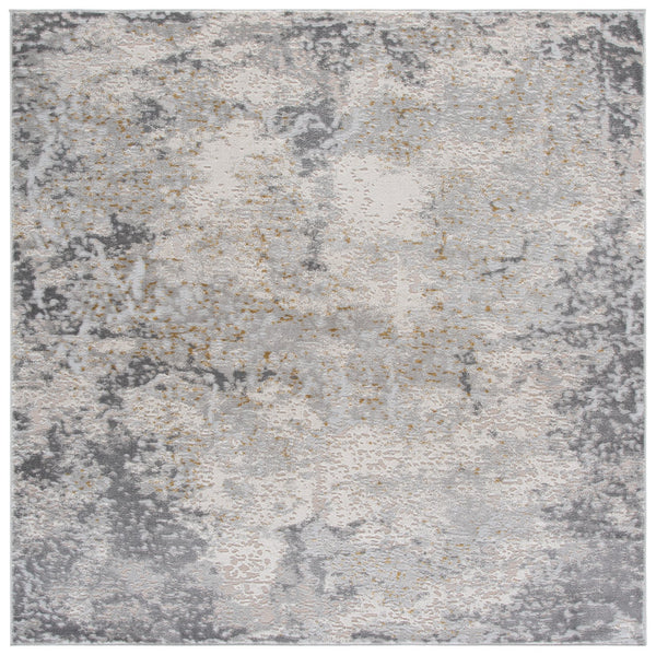 Safavieh Palma Round Grey Area Rug — Modern Low-Pile, Durable Power-Loomed Poly Blend For Easy Care And Style 6'-7" x 6'-7" PAM366F-7R