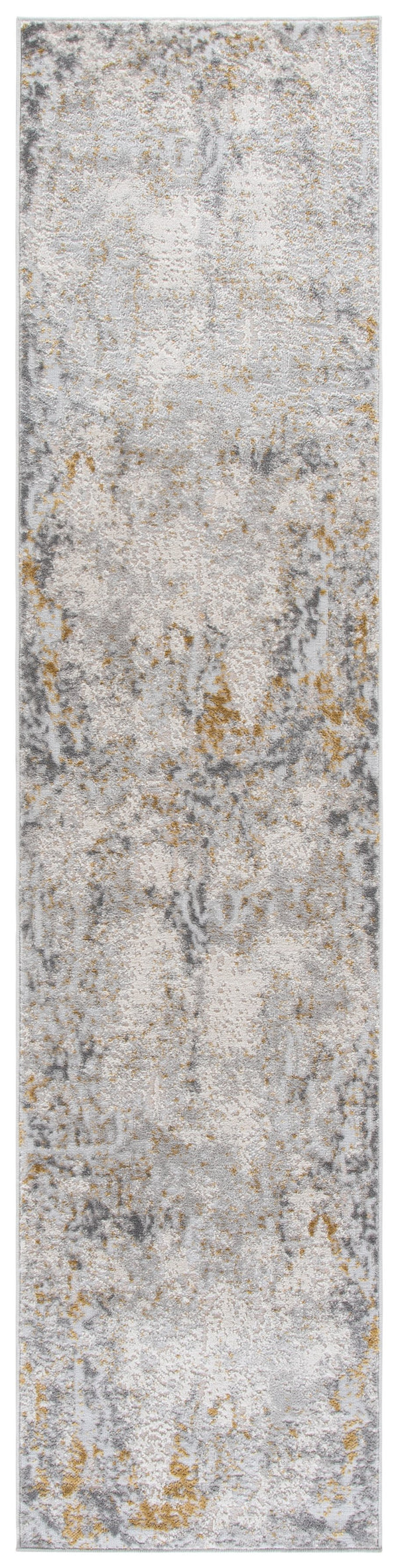Safavieh Palma Round Area Rug In Grey And Gold — Low-Profile Power-Loomed Turkish Rug, Durable Soft Texture 6'-7" x 6'-7" PAM366G-7R