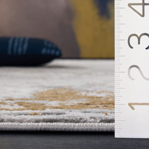 Safavieh Palma Contemporary Grey Runner With Subtle Gold Accents — Low-Profile, Durable Power-Loomed Style 2'-2" x 9'-0" PAM366G-29