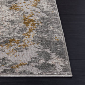 Safavieh Palma Round Area Rug In Grey And Gold — Low-Profile Power-Loomed Turkish Rug, Durable Soft Texture 6'-7" x 6'-7" PAM366G-7R