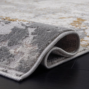Safavieh Palma Contemporary Grey And Gold Area Rug — Low-Profile Turkish Power-Loomed Design, Durable Style 4'-0" x 6'-0" PAM366G-4