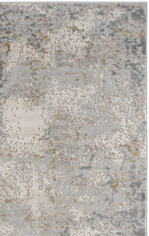 Safavieh Palma Round Area Rug In Grey And Gold — Low-Profile Power-Loomed Turkish Rug, Durable Soft Texture 6'-7" x 6'-7" PAM366G-7R