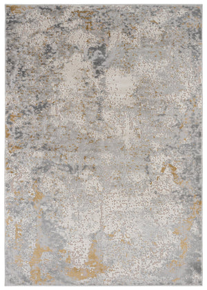 Safavieh Palma Round Area Rug In Grey And Gold — Low-Profile Power-Loomed Turkish Rug, Durable Soft Texture 6'-7" x 6'-7" PAM366G-7R