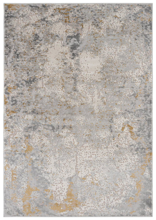 Safavieh Palma Round Area Rug In Grey And Gold — Low-Profile Power-Loomed Turkish Rug, Durable Soft Texture 6'-7" x 6'-7" PAM366G-7R