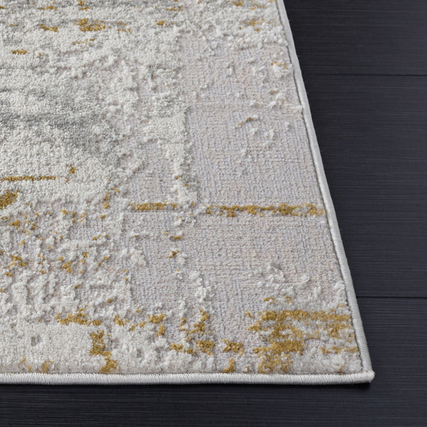 Safavieh Palma Contemporary Flatweave Rug In Grey And Gold Tones, Low-Profile Durable Turkish Power-Loomed Design 4'-0" x 6'-0" PAM368F-4