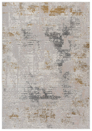 Safavieh Palma Contemporary Flatweave Rug In Grey And Gold Tones, Low-Profile Durable Turkish Power-Loomed Design 4'-0" x 6'-0" PAM368F-4