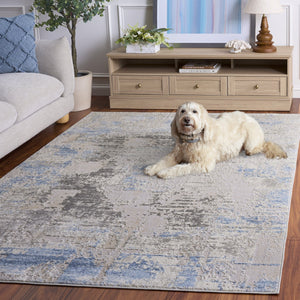 Safavieh Palma Grey And Teal Area Rug — Low-Profile Power-Loomed Turkish Construction, Durable, Stain-Resistant 5'-3" x 7'-6" PAM368G-5