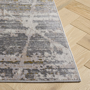 Safavieh Palma Modern Grey And Gold Area Rug — Low-Profile, Stain-Resistant Power-Loomed Design From Turkey 4'-0" x 6'-0" PAM370F-4