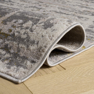 Safavieh Palma Modern Grey And Gold Area Rug — Low-Profile, Stain-Resistant Power-Loomed Design From Turkey 4'-0" x 6'-0" PAM370F-4