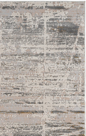 Safavieh Palma Modern Grey And Gold Area Rug — Low-Profile, Stain-Resistant Power-Loomed Design From Turkey 4'-0" x 6'-0" PAM370F-4