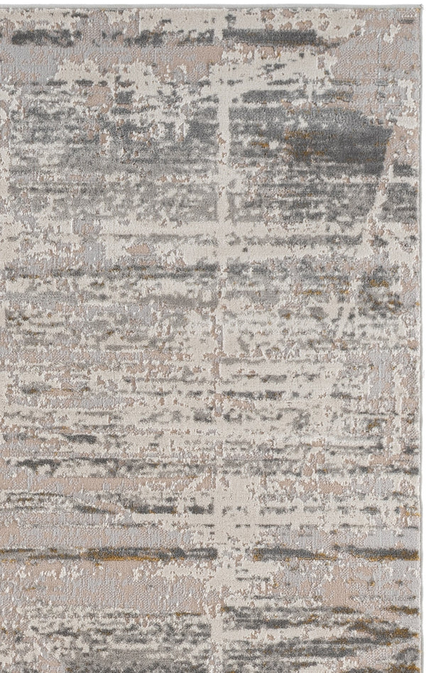 Safavieh Palma Modern Grey And Gold Area Rug — Low-Profile, Stain-Resistant Power-Loomed Design From Turkey 4'-0" x 6'-0" PAM370F-4