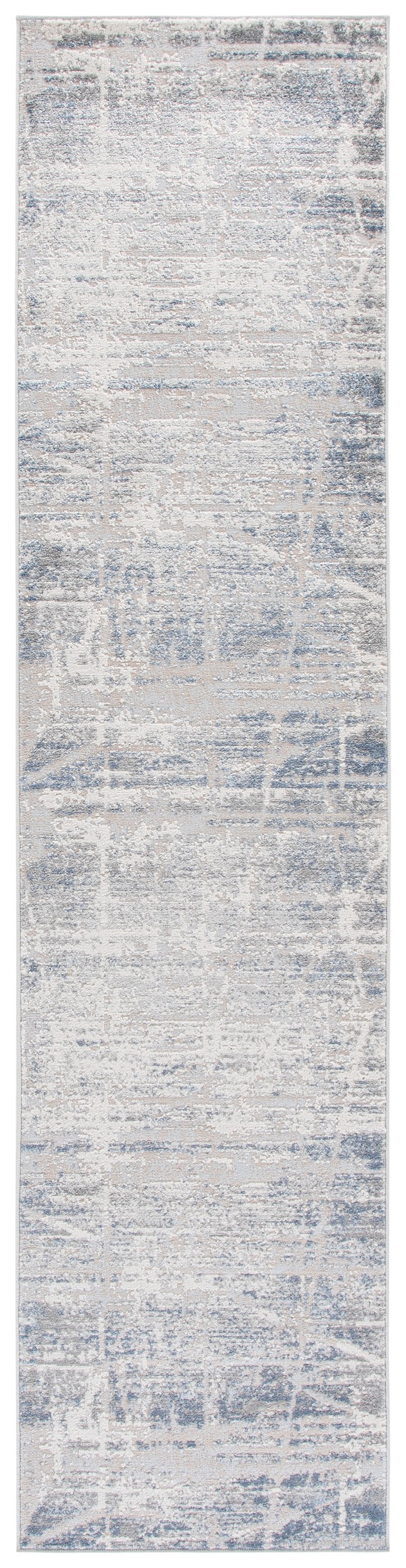 Safavieh Palma Round Area Rug In Grey & Teal — Low-Profile Power-Loomed Comfort, Durable Fade-Resistant Style 6'-7" x 6'-7" PAM370G-7R