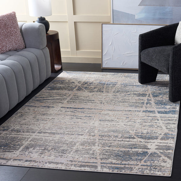Safavieh Palma Runner Rug In Grey And Teal For Hallways – Low-Profile Durable Power-Loomed Turkish Design 2'-2" x 9'-0" PAM370G-29
