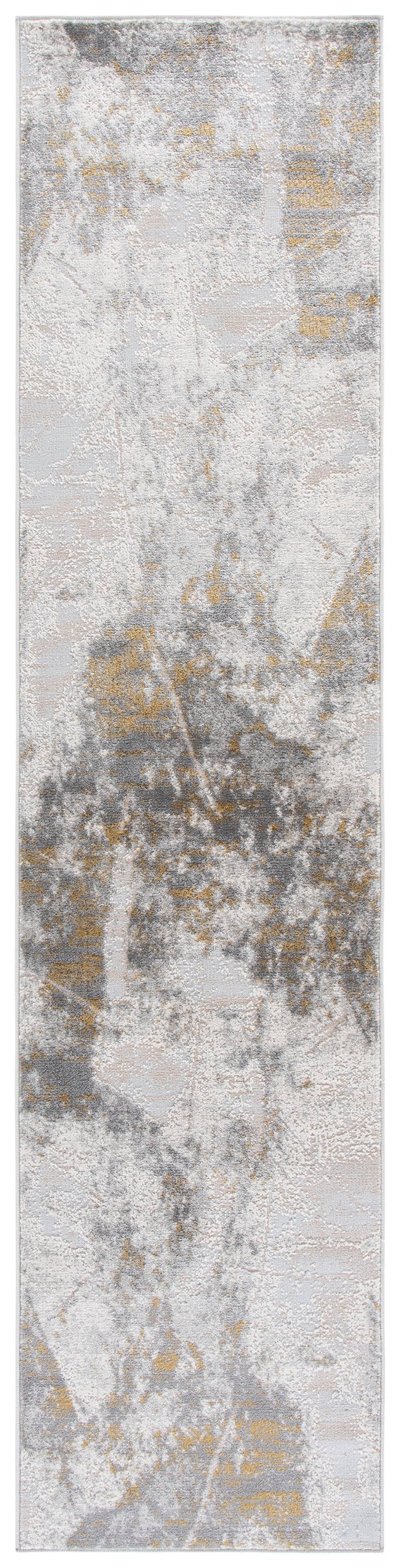 Safavieh Palma Refined Grey And Gold Area Rug —Power-Loomed Turkish Design, Durable Low-Maintenance Texture, Versatile Style 4'-0" x 6'-0" PAM372G-4