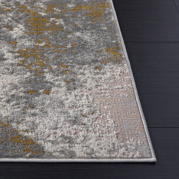 Safavieh Palma Refined Grey And Gold Area Rug —Power-Loomed Turkish Design, Durable Low-Maintenance Texture, Versatile Style 4'-0" x 6'-0" PAM372G-4