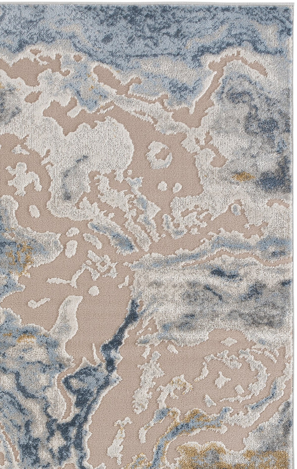 Safavieh Palma Modern Grey And Teal Area Rug — Low Pile Power-Loomed Comfort, Durable Turkish Craftsmanship 4'-0" x 6'-0" PAM374F-4
