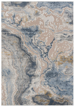Safavieh Palma Modern Grey And Teal Area Rug — Low Pile Power-Loomed Comfort, Durable Turkish Craftsmanship 4'-0" x 6'-0" PAM374F-4