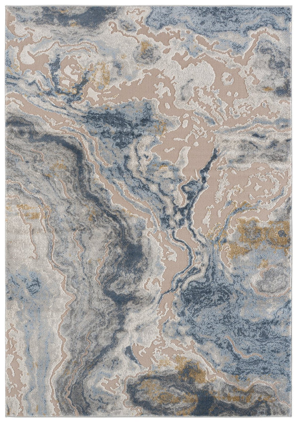 Safavieh Palma Contemporary Grey And Teal Area Rug 8X10, Low-Profile Durable Power-Loomed Soft Flooring 9'-0" x 12'-0" PAM374F-9