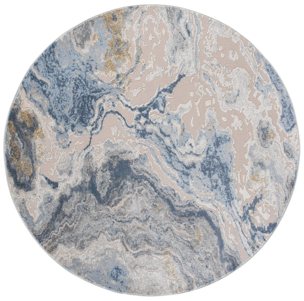 Safavieh Palma Modern Grey And Teal Area Rug — Low Pile Power-Loomed Comfort, Durable Turkish Craftsmanship 4'-0" x 6'-0" PAM374F-4
