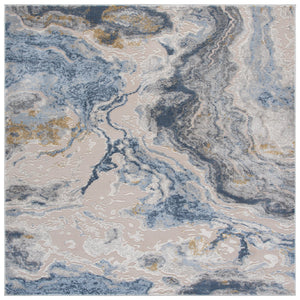 Safavieh Palma Modern Grey And Teal Area Rug — Low Pile Power-Loomed Comfort, Durable Turkish Craftsmanship 4'-0" x 6'-0" PAM374F-4