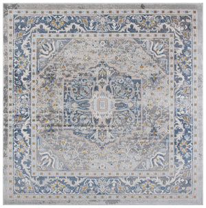 Safavieh Palma Traditional-Inspired Runner Rug In Grey And Teal — Low Pile, Durable Power-Loomed Turkish Craftsmanship 2'-2" x 9'-0" PAM376G-29